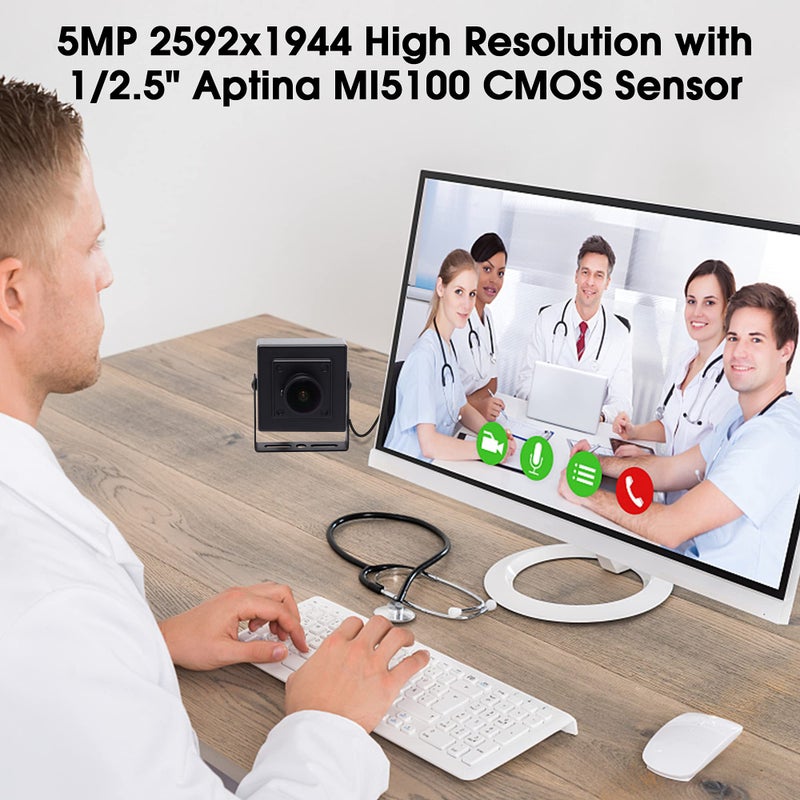 SVPRO 5MP USB Camera, Wide Angle Fisheye Webcam with Aptina MI5100 Sensor, 2592x1944 HD Box Camera Embedded for Industrial Machine Vision, USB PC Cam for Computer Laptop - Image 3